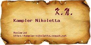 Kampler Nikoletta névjegykártya