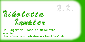 nikoletta kampler business card